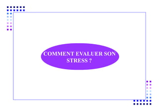 COMMENT EVALUER SON
STRESS ?
 