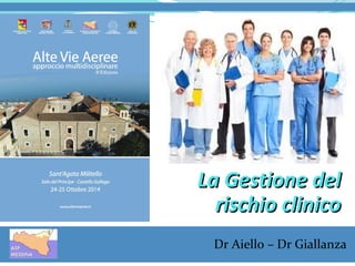LLaa GGeessttiioonnee ddeell 
rriisscchhiioo cclliinniiccoo 
Dr Aiello – Dr Giallanza 
 