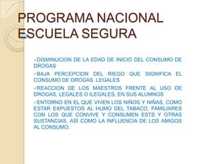PROGRAMA NACIONAL ESCUELA SEGURA ,[object Object]