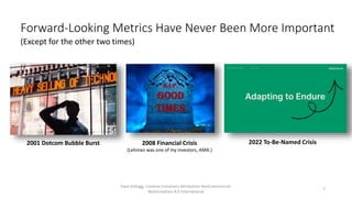Forward-Looking Metrics Have Never Been More Important
7
Dave Kellogg, Creative Commons Attribution-NonCommercial-
NoDeriv...