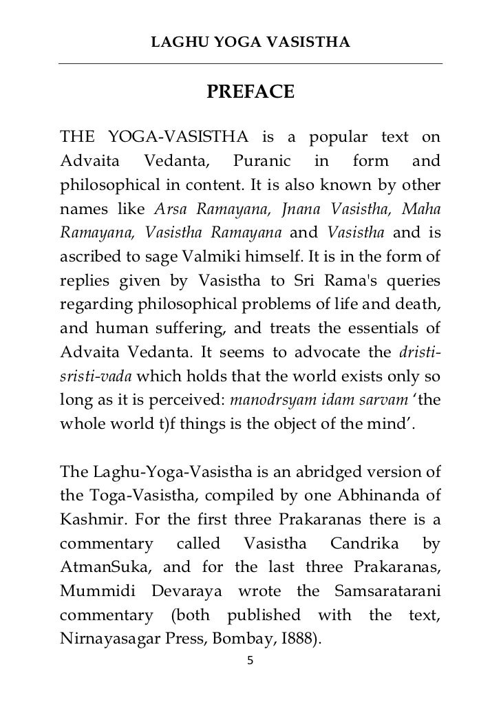 Laghu yogavasisthaenglishtranslation