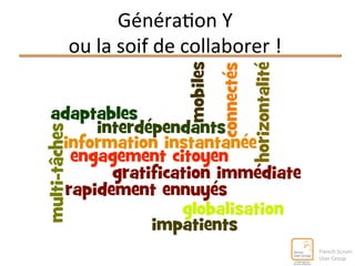 Généra^on 
Y 
ou 
la 
soif 
de 
collaborer 
! 
 