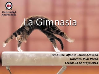 La Gimnasia
Expositor: Alfonso Toloza Acevedo
Docente: Pilar Pardo
Fecha: 23 de Mayo 2014
 