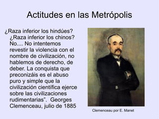 El reparto de África se inicia en 1870. Fue la más rápida y brutal y significó la ocupación de todo el continente, salvo Liberia y Abisinia. 