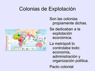 Colonias de Explotación Son las colonias propiamente dichas. 