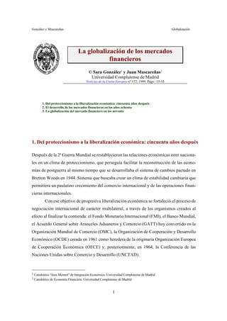 La globalizacion y los mercados financieros | PDF