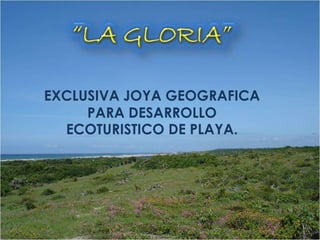 EXCLUSIVA JOYA GEOGRAFICA PARA DESARROLLO ECOTURISTICO DE PLAYA. 