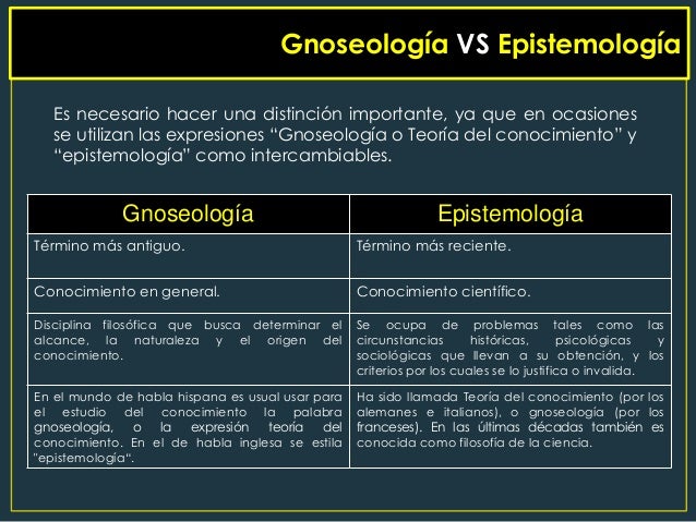 La gnoseologia