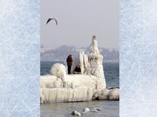 Lago Le man Congela (Suiça)