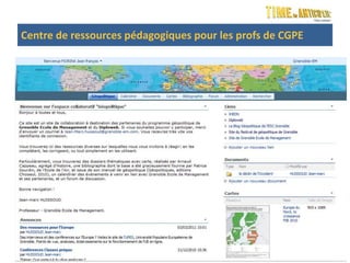 Centre de ressources pédagogiques pour les profs de CGPE
 
