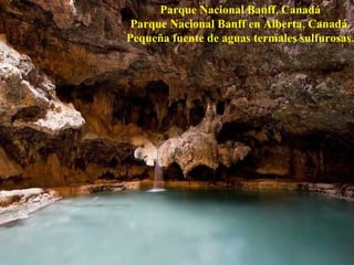 Parque Nacional Banff, Canadá  Parque Nacional Banff en Alberta, Canadá.  Pequeña fuente de aguas termales sulfurosas.  