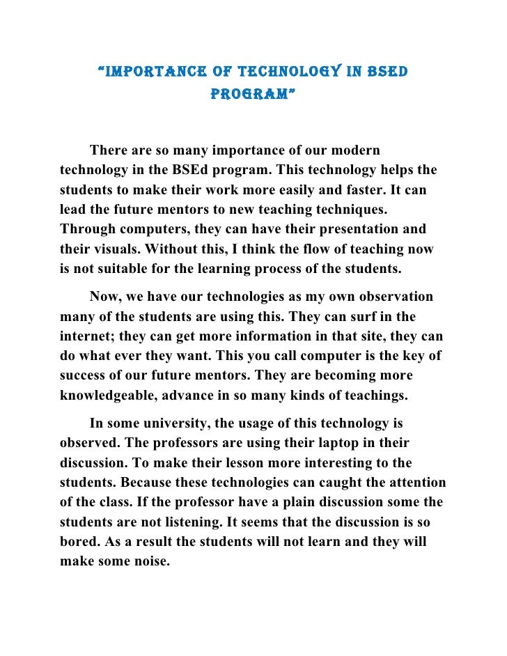 Lagrama Essay Importance Of Technology In Bsed Program There Are So Many Importance Of Our Modern Fifth Business Essays also Thesis Examples In Essays Sample Essay Thesis