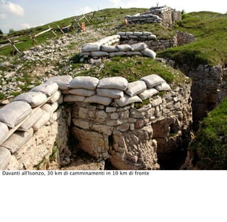 Davanti all'Isonzo, 30 km di camminamenti in 10 km di fronte
 