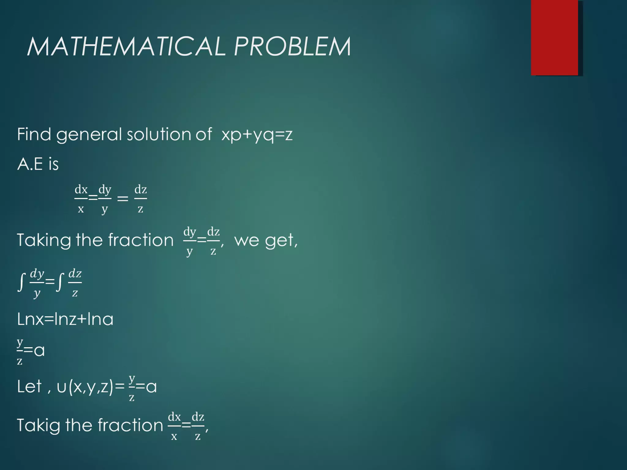 MATHEMATICAL PROBLEM
 