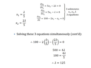  Solving these 3 equations simultaneously (cont’d):