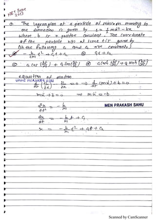 Lagrangian dynamics (CLASSICAL MECHANICS ) | PDF