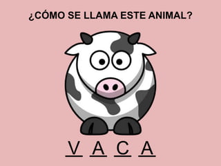 ¿CÓMO SE LLAMA ESTE ANIMAL?
A ACV
 