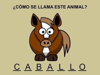 ¿CÓMO SE LLAMA ESTE ANIMAL?
C B L L OAA
 