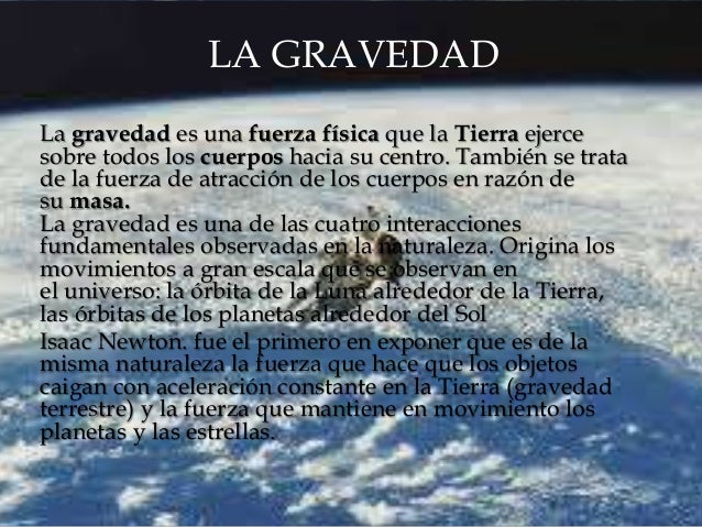 La gravedad