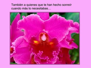 También a quienes que te han hecho sonreír  cuando más lo necesitabas…  