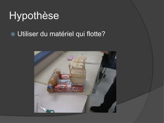 HypothèseUtiliser du matériel qui flotte?