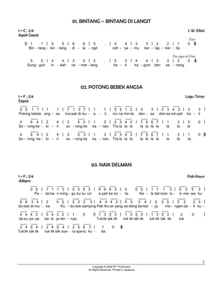 Not Angka Pianika Lagu Anak Kebunku Lagu anak anak - not angka