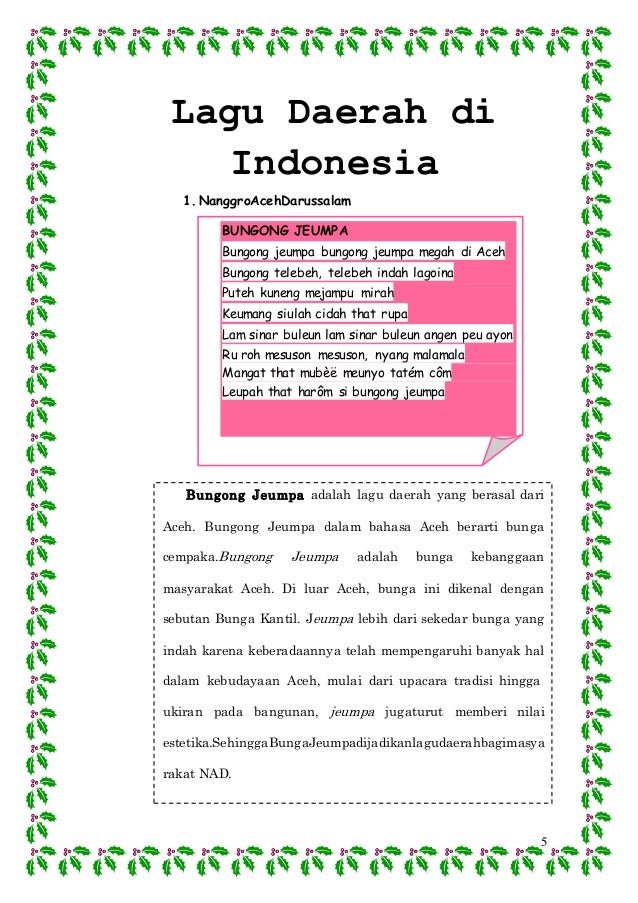 Lagu daerah  di Indonesia