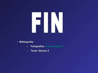 FIN Bibliografía: -  Fotografías:  www.google.es -  Texto: Demos 4 