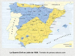 La Guerra Civil en Julio de 1936 .  Tomado de perseo.sabuco.com   