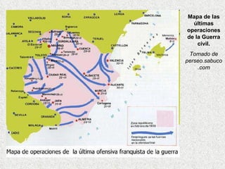Mapa de las últimas operaciones de la Guerra civil. Tomado de perseo.sabuco.com 