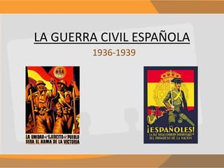 LA GUERRA CIVIL ESPAÑOLA
1936-1939
 