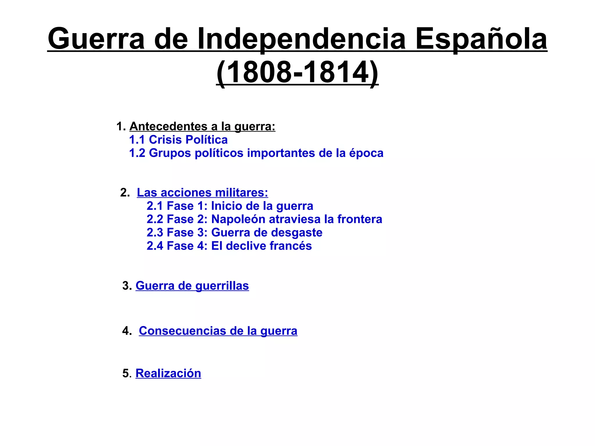 La guerra de la independencia en españa | PPT