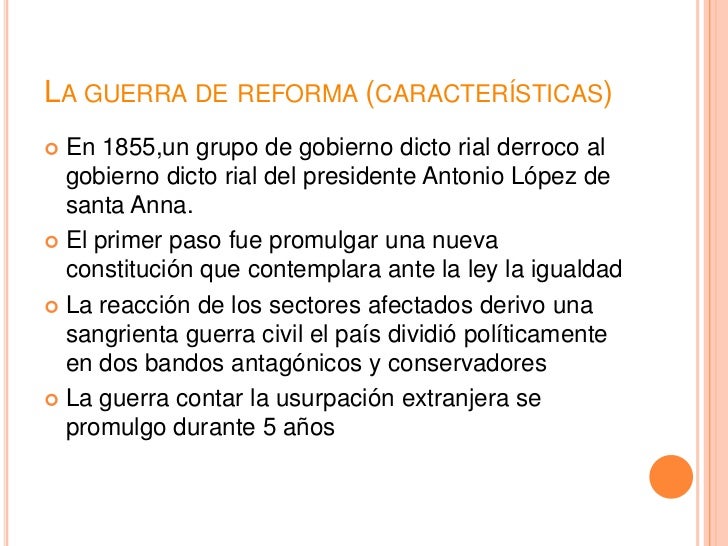 La guerra de reforma