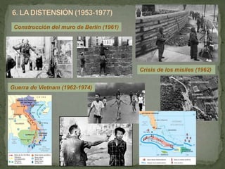 Construcción del muro de Berlín (1961)
Crisis de los misiles (1962)
Guerra de Vietnam (1962-1974)
 