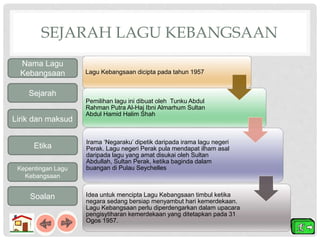 Sejarah Tahun 5- Lagu kebangsaan