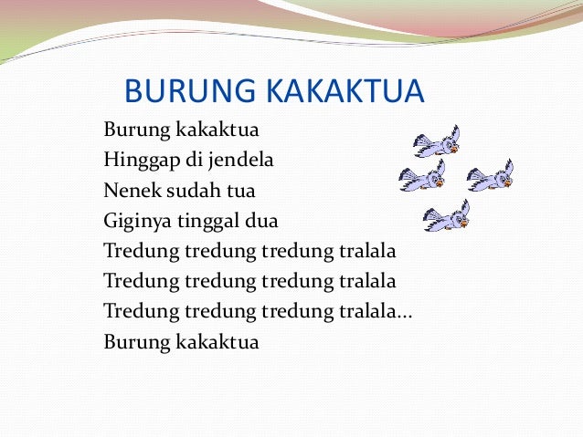 Siapa Pencipta Lagu Burung Kakak Tua Adalah Burung Kakatua