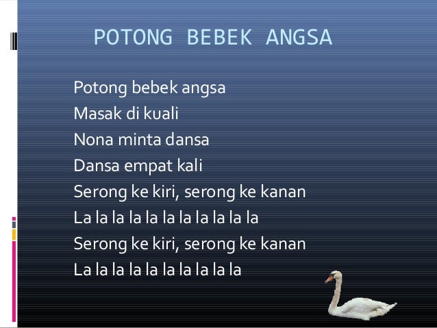 Not lagu potong bebek angsa