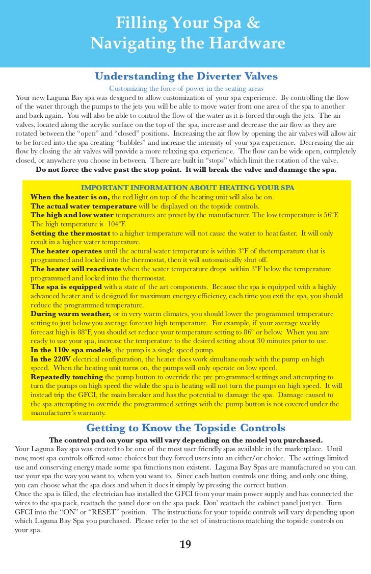 Laguna Bay Spa manual