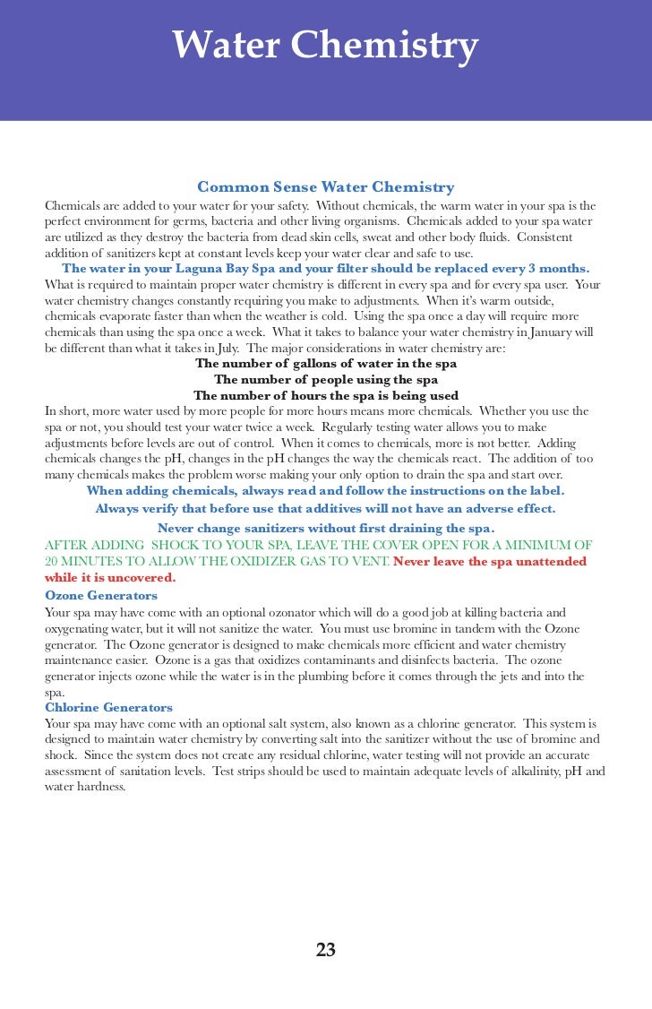 Laguna Bay Spa manual