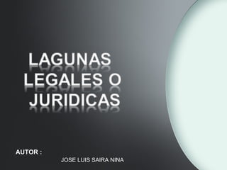 AUTOR : 
JOSE LUIS SAIRA NINA 
 