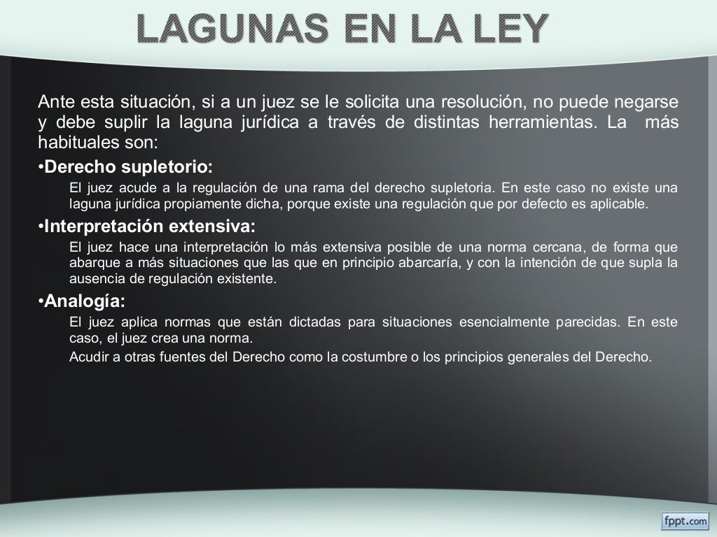 Lagunas juridicasLAGUNAS DE LA LEY