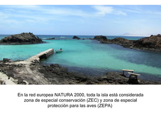 En la red europea NATURA 2000, toda la isla está considerada zona de especial conservación (ZEC) y zona de especial protección para las aves (ZEPA)  