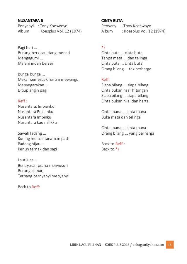 Koleksi Lagu Pilihan Koes Ploes