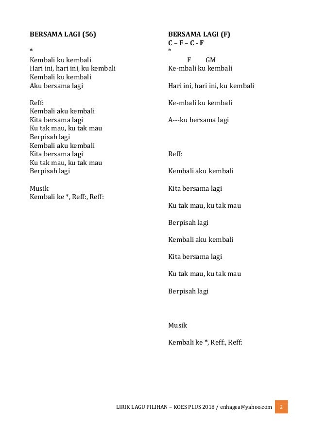 lirik sampai ke hari tua