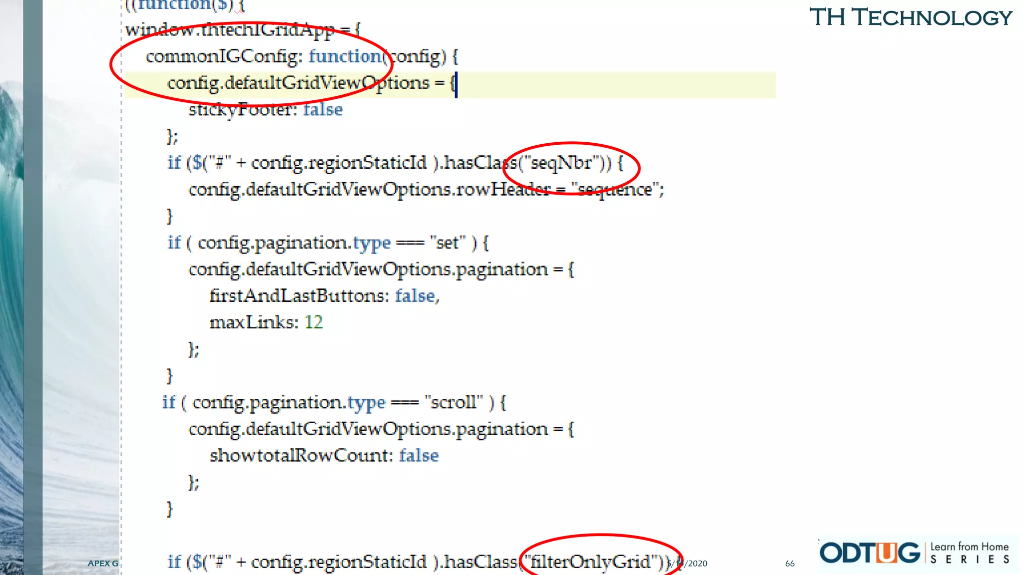 TH Technology
APEX Grids: Standardize 5/14/2020 66
 