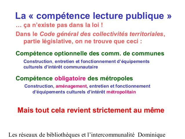 Les réseaux de bibliothèques et l’intercommunalité