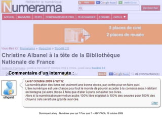 Albanelcommentaire Commentaire d’un internaute : 