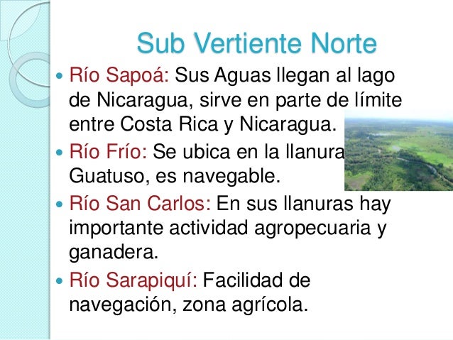 Resultado de imagen para subvertiente norte de costa rica