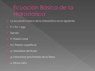La hidrostática PPT