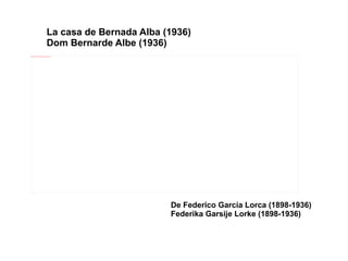 La casa de Bernada Alba (1936)
                                                 Dom Bernarde Albe (1936)
file:///home/pptfactory/temp/Desktop/maquina%20de%20coser.jpg




                                                                          De Federico García Lorca (1898-1936)
                                                                          Federika Garsije Lorke (1898-1936)
 